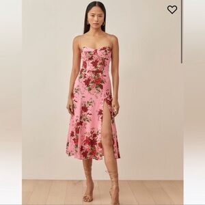NWT Reformation Juliette Dress Pink Floral Strap Valeria size 6